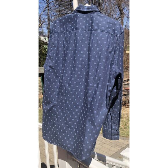 Robert Graham Men's Dress Shirt Blue Geometric Modern American Size Large - Picture 9 of 12
